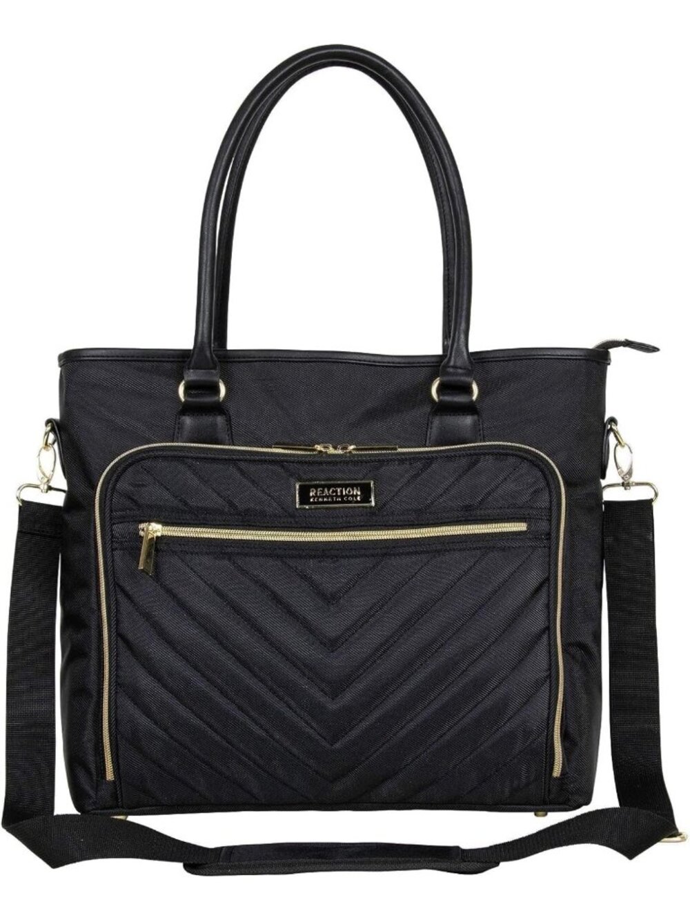 Quilted Chevron Laptop & Tablet Business Tote Bag with Removable Shoulder Strap